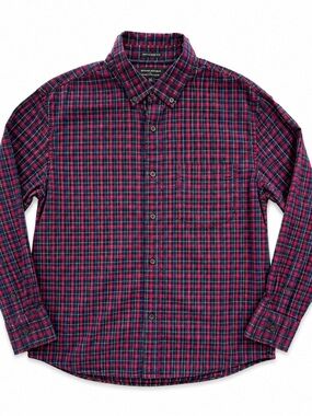 Banana Republic Organic Cotton Oxford Untucked Fit Plaid Shirt Men’s XL